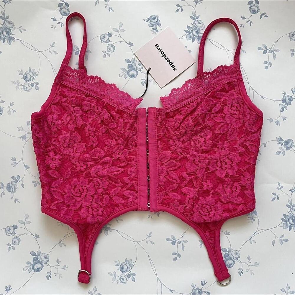 revolve superdown hot pink corset